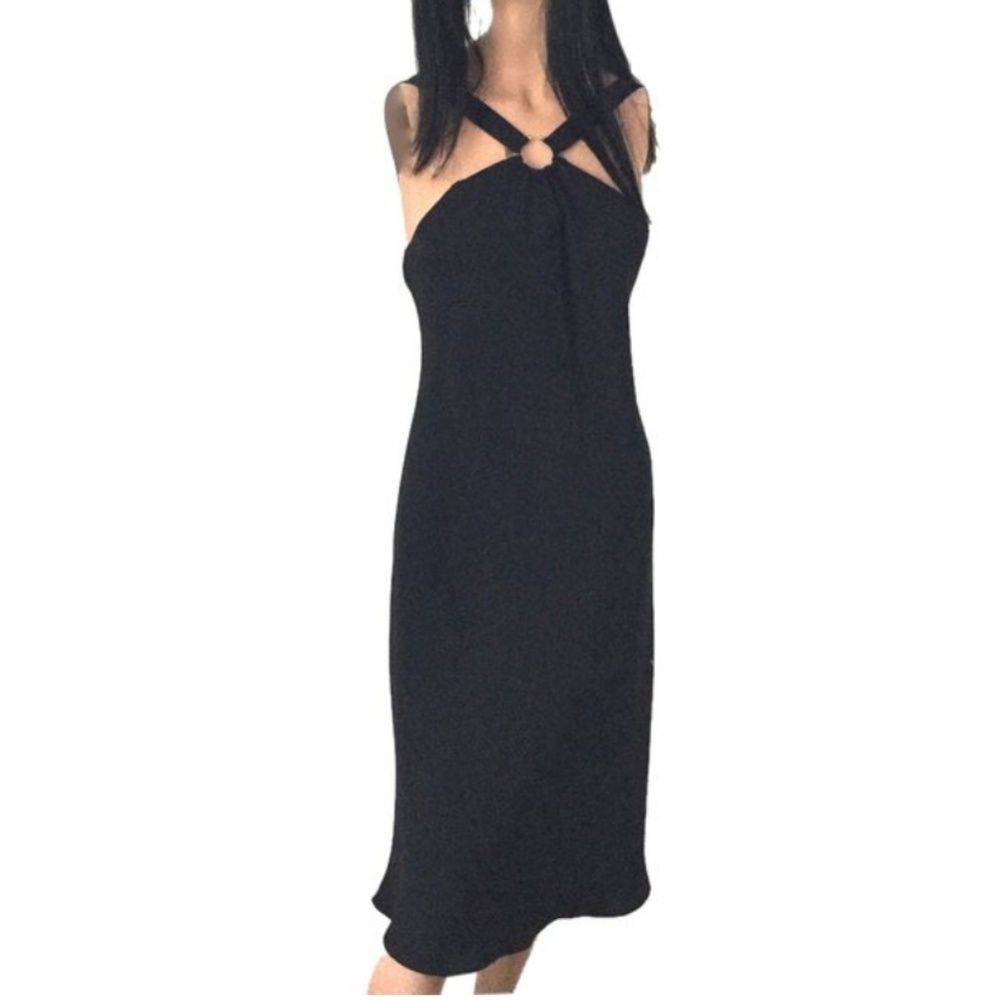 Evan Picone Cross Strap Ring Sleeveless Mini Dress